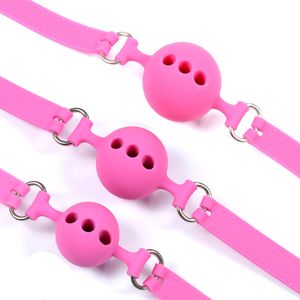 Silicone Bouche Plug Ball Ballon Bondage Slave Slave Transport de la ceinture Fétiche Jeux Adulte Jeux Couples Produits Sexe Oral Jouets pour Femmes Men Gay