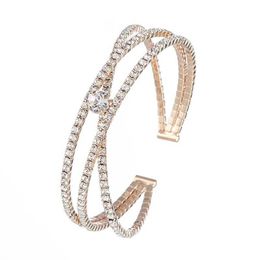 Yfjewe trendy crystal armband armband vrouwelijke mode bruiloft sieraden goud kleur strass armbanden armbanden voor vrouwen B280 Q0719