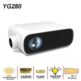 Mini proyector YG280, proyectores portátiles para cine en casa, microprojetor 1080P TV, reproductor multimedia USB