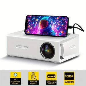 YG300 Mini LED-projector Verbeterde versie 800 lumen Ondersteunt 1080P-decodering en afspelen compatibel met USBAV EU-stekker 240110