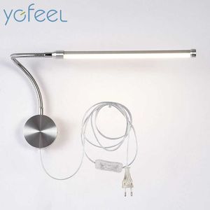 [YGFEEL] 6W LED Appliques Avec Prise Européenne / Prise Américaine Intérieur Chambre Lampe De Chevet Étude Lecture Éclairage AC90-260V 210724