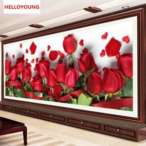 YGS-762 DIY 5D Volledige Diamond Rode roos Diamant Schilderen Borduurpakketten Diamond Home Decoration259W