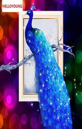 YGS083 DIY Diamond Broidery Diamond Mosaic Peacock Soul Round Diamond Painting Cross Stitch Kits Rich Flowers Home Decoration259144850