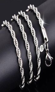 YHAMNI 100 Originele 925 Zilveren Ketting Vrouwen Mannen Gift Sieraden 3mm 1618202224262830 inch Touw Ketting Ketting YN895955787