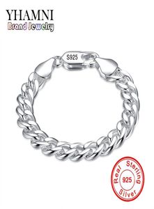 Bracet de marque Yhamni 100 925 Bracelet de bracelet en argent sterling pour hommes Bracelet de charme classique S925 Men 039s Bracele3858528
