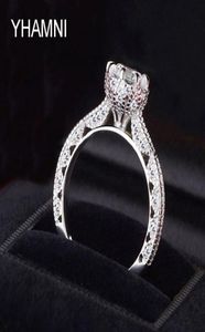 Yhamni Brand Jewelry Original Solid 925 Sterling Silver Ring 1 CT Sona CZ Diamond Women Engagement Anneaux JZ0726477398