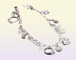YHAMNI marque conception Unique 925 Bracelet en argent bijoux de mode Bracelet à breloques 13 pendentifs Bracelets Bracelets pour femmes H1443026879