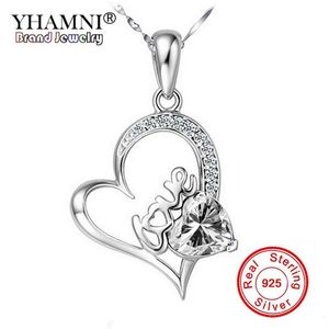 Yhamni Fashion's Women's 100% real 925 Collar de plata esterlina Juego de circonía cúbica Camiseta Cz colgante para mujeres D0141246o