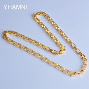 Yhamni gouden kleur ketting voor mannen gouden kleur ketting met stempel mannen sieraden groothandel nieuwe trendy 4 mm 50 cm ketting ketting nx185 275H