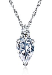 Yhamni Heart Pendant Collier 925 Colliers pour femmes en argent sterling miwerly Colliers Diamond Crystal Collare XN293337767