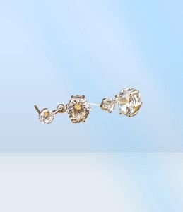 Yhamni luxe 925 Bijoux en argent sterling coeurs Arrows Cut 1 Carat CZ Diamond Stud Moucles d'oreilles de boucle d'oreilles pour les femmes ED0643545519