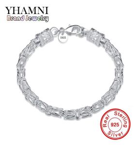 Yhamni Luxury Original 925 Bracelet en argent sterling Bracelet Curb Chain Fashion Menwomen Bracelet avec S925 Stamp Sterling Silver Jewelry 2400965