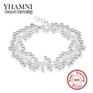 Yhamni Luxury Real 925 Sterling Silver Jewelry Fashion armbanden voor vrouwen Classic Charm Bracelet S925 Gestempeld H017242F