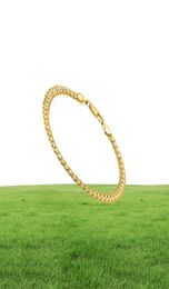 Bracelets en or Yhamni Menwomen avec 18 kstamp Nouvelle couleur d'or pure de 5 mm de large bracelet de chaîne unique bijoux de luxe YS2425741547