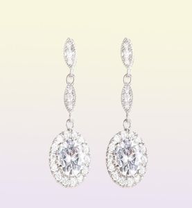 Yhamni New Fashion Cubic Zirconia Echte 925 Sterling Silver Crystal Drop oorbellen Elegante sieraden voor vrouwen Gift ED01353878548