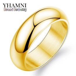 YHAMNI Originele Luxe Puur Gouden Ring Engagement Trouwringen Voor Vrouwen Koppels Rvs Goud Kleur Charm Ringen JZR050289c