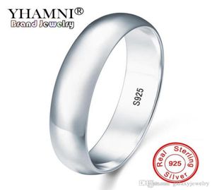 Yhamni Original Natural Real 925 STERLING SILPE MARDING Band Ring Fine Jewelry Lover Engagement Gift Rings For Women Men Sy9252060620