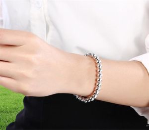 YHAMNI réel 925 argent Sterling 6MM chaîne perle Bracelet mode charme femmes bijoux de mariage cadeau d'anniversaire H1143037842