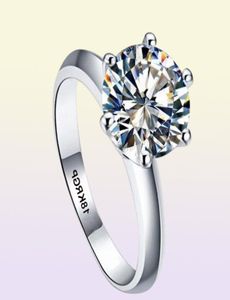 Yhamni Real Pure White Gold Ring 18krgp Anneaux de tampon Set 3 Carat CZ Diamond Mariage pour femmes Ring 2352959