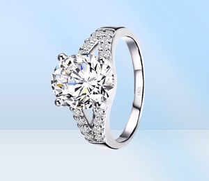 Yhamni Real Silver Silver Wedding Rings For Women Inware Sona 2 Carat CZ Diamond Engagement Ring 925 STERLING Silver Fine Jewelry J24121265