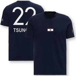 Yhi4 2023 Formule Een Mannen Mode T-shirts F1 Racing Team Tsunoda Driver Nieuwe Pak Korte Mouw Zomer Casual Ademend