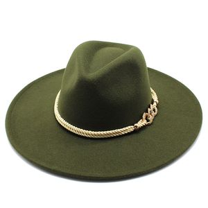 Yian Black White Wool Big Wide Brim Hats Simple Top Hat Panama Feel Fedoras Hat For Men Women Trilby Bowler Jazz Cap
