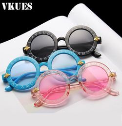 Yian Steampunk Bee Kids zonnebril jongens meisjes vintage kinderen zonnebril rond peuter baby glas kind tinten oculos gafas1376758
