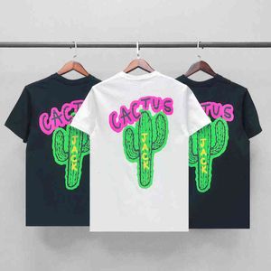 Yibo Wang Dezelfde Cactus Korte Mouw Hip Hop Losse Paar Ts Modemerk High Street T-shirt Voor Mannen