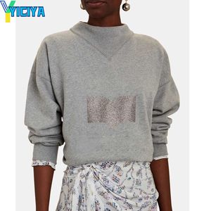 YICIYA sweat à capuche IS marque y2k sweat à capuche pull femme manches longues chemisier streetwear français femme capuche pulls nouveaux vêtements pour femmes