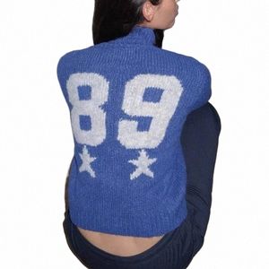 yiciya Spaans pm* merk Verdikking Rits blauw Vest trui Koreaanse fi Dames Gebreide nieuwe outfit vintage Gebreide top s1Ii #