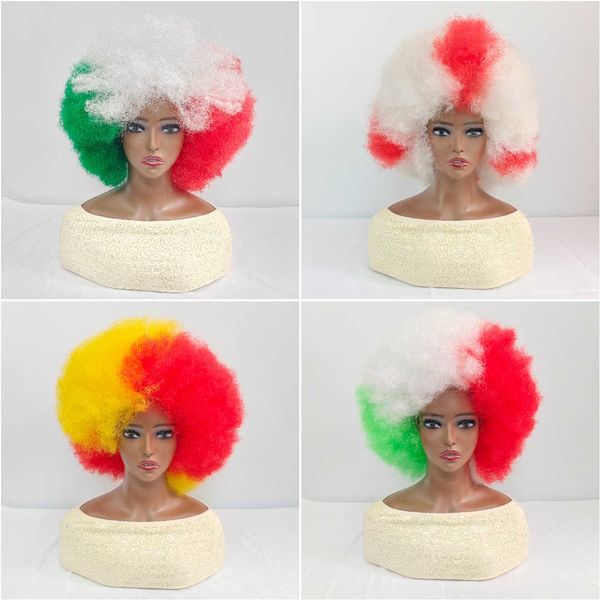 Peluca de colores mezclados de 8 colores, peluca de mujer, cubierta para la cabeza, peluca Afro de cabeza explosiva de rollo pequeño esponjoso