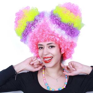 Opbrengst Kleur Explosie hoofd kleur verven fan Pruik Halloween Pruik bar prestaties feest hoofddeksels