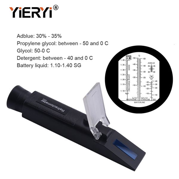 Yieryi 4 en 1 réfractomètre antigel moteur fluide Glycol antigel Point batterie de voiture ATC testeur portatif 231229