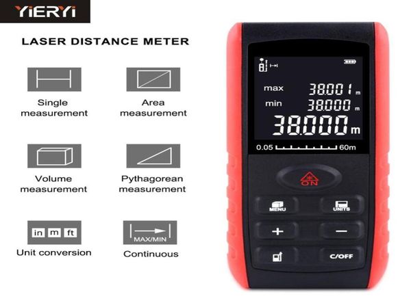 YIERYI Medidor de distancia láser digital portátil Telémetro láser Regla Dispositivo de medición de distancia 40 m 60 m 80 100 m T2006031293676