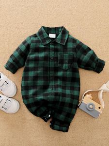 Yierying Baby Boys 'Plaid Pocket Patch Jumpsuit Zij