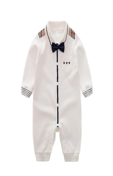 YiErYing bébé barboteuses infantile combinaisons fête noeud papillon Gentleman pour garçon barboteuse coton nouveau-né bébé vêtements LJ2010232435107