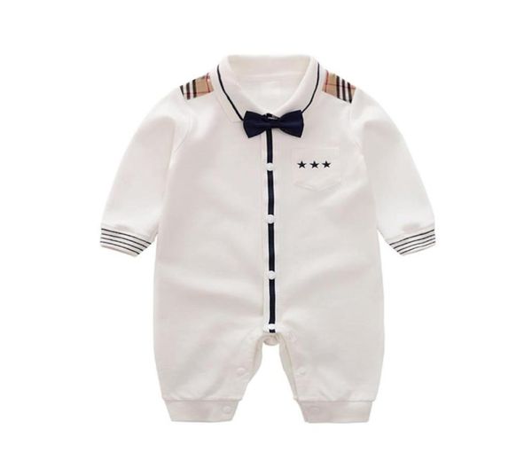 YiErYing bébé barboteuses infantile combinaisons fête noeud papillon Gentleman pour garçon barboteuse coton nouveau-né bébé vêtements LJ201023237h3845087