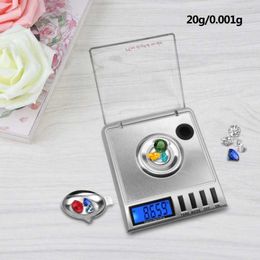 Yieyri 0.001-20g 0.001x20g Mini bijoux de poche numérique Balance de poids de diamant numérique électronique portable Balance poids 210927