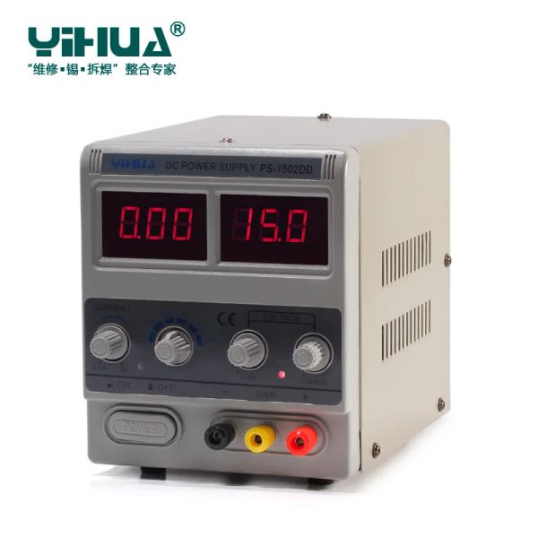 Yihua 1502DD Salida variable ajustable Fuente de alimentación de CC Pantalla LED Reparación del teléfono Prueba de alimentación regulada 15V 2A