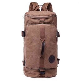 Yilian Fashionable canvas reistas voor mannen en vrouwen casual veelzijdige retro grote capaciteit draagbare sport en fitness 220420