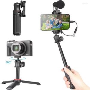 Yiliwit Mini trépied pliable Smartphone appareil photo reflex Selfie monopode de prise de vue verticale avec chaussure froide pour trépieds de lumière LED Loga22