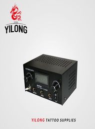 YILONG alimentation de tatouage en acier noir double numérique LCD Machine à tatouer alimentation Tatoo alimentation d'art corporel 8453949