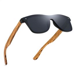 YIMARUILI mode et confortable bois lunettes de soleil polarisées lunettes sans monture lunettes de soleil en bambou hommes et femmes 8021 240118