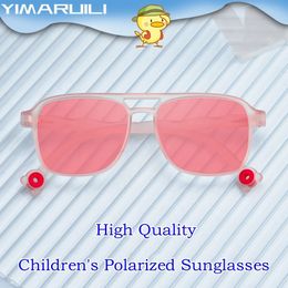 Gafas de sol flexibles yimaruili gafas flexibles retro doble haz ultra ligero niños antipolarizados anti-polarizados 240419