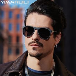Yimaruili Fashion Retro Pilot Pilot des lunettes Ultralight Trend conduite des lunettes de soleil Polarisés Optical Prescription Men et femmes 240515