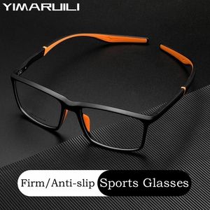 YIMARUILI Mode Ultralight Flexibele TR90 Basketbalbrillen Vierkante Optische Sportbrilmontuur Mannen en Vrouwen 240322