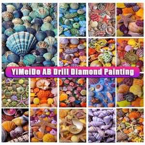 Yimeido Zipper Sac AB peinture de diamant coquille diy diamant broderie paysage croix de croix de mosaïque Kit de décoration de maison 231222