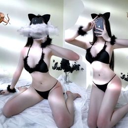 Yinaiya sous-vêtements amusants pour femmes, chat sauvage à trois points, lapin Sexy, fille extrêmement tentante, jeu pour adultes
