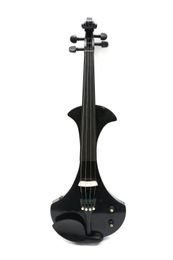Yinfente Black Electric Violin 44 Sweet Sound Free Case Bow Raccords en ébène