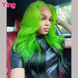 Hair Ying Emerald Green 13x6 Body Wave Human Hair # 613 Blonde Lace Frontal Wig 180% Brésilien Remy 13x4 Wig Transparent en dentelle transparente